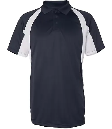 3344 Badger B-Dry Hook Polo Navy/ White front view