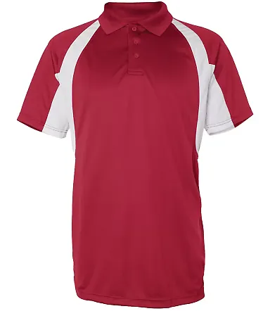 3344 Badger B-Dry Hook Polo Red/ White front view