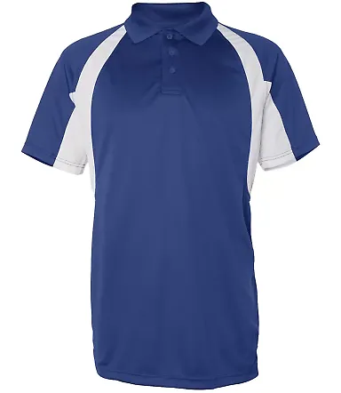 3344 Badger B-Dry Hook Polo Royal/ White front view