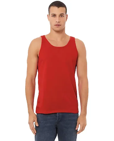 BELLA+CANVAS 3480 Unisex Cotton Tank Top in Red front view