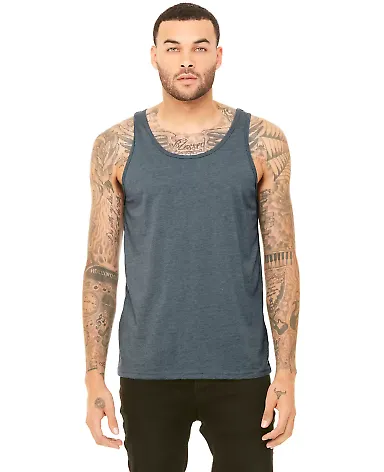 BELLA+CANVAS 3480 Unisex Cotton Tank Top in Heather slate front view