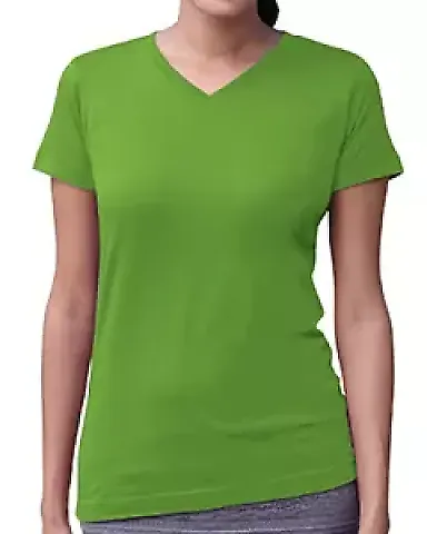 3507 LA T Ladies V-Neck Longer Length T-Shirt in Apple front view