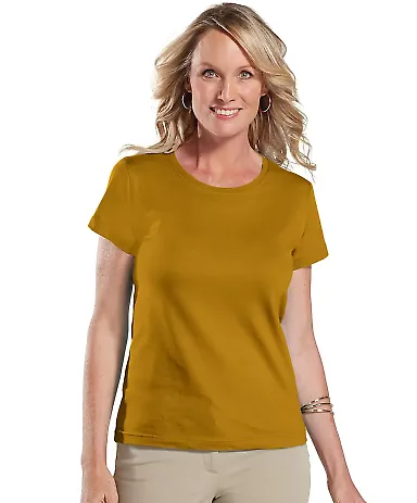 3516 LA T Ladies Longer Length T-Shirt in Gold front view