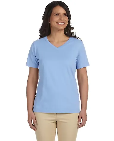 3587 LA T Ladies' V-Neck T-Shirt in Light blue front view