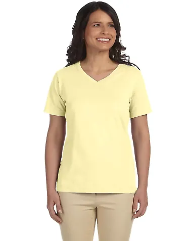 3587 LA T Ladies' V-Neck T-Shirt in Banana front view