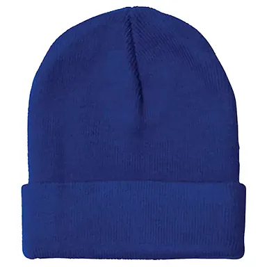 3825 Bayside Knit Cuff Beanie Royal Blue front view