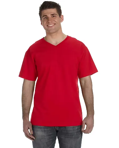 3930V Fruit of the Loom Adult Heavy Cotton HDV-Nec True Red front view