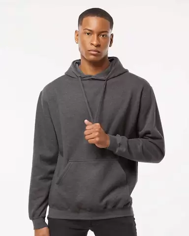 0320 Tultex Unisex Pullover Hoodie in Heather charcoal front view