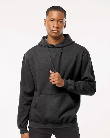 0320 Tultex Unisex Pullover Hoodie in Heather graphite front view