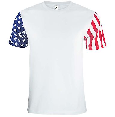 3976 Code V Adult Jersey Stars & Stripes Tee in White