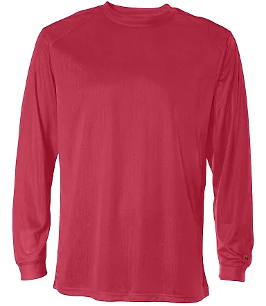 4104 Badger Adult B-Core Long-Sleeve Performance T Red front view
