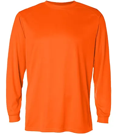 4104 Badger Adult B-Core Long-Sleeve Performance T Safety Orange front view