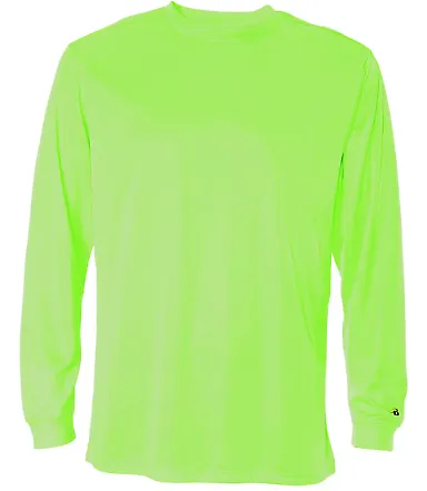 4104 Badger Adult B-Core Long-Sleeve Performance T Lime front view