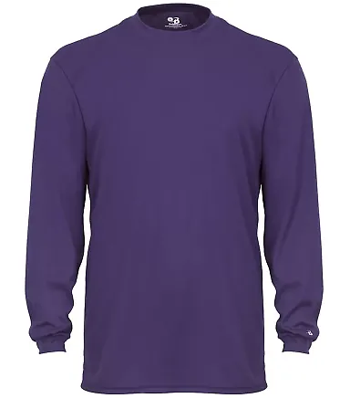 4104 Badger Adult B-Core Long-Sleeve Performance T Purple front view