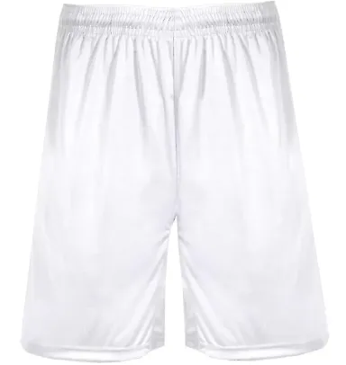 4110 Badger Adult BT5 Trainer Shorts With Pockets White front view