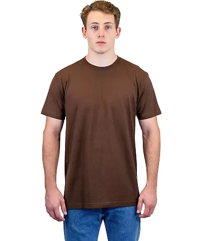 Tultex 202 Unisex Tee with a Tear-Away Tag  in Brown front view
