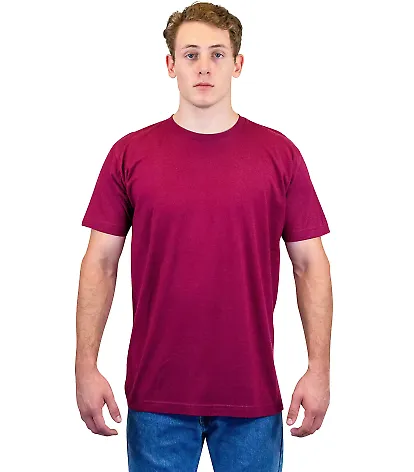 Tultex 202 Unisex Tee with a Tear-Away Tag  in Burgundy front view