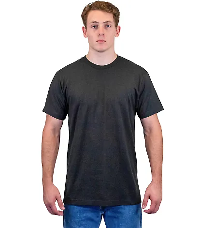 Tultex 202 Unisex Tee with a Tear-Away Tag  in Coal front view