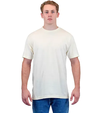 Tultex 202 Unisex Tee with a Tear-Away Tag  in Natural front view
