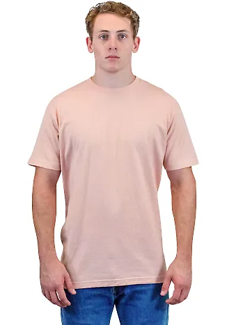 Tultex 202 Unisex Tee with a Tear-Away Tag  in Peach front view