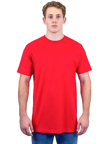 Tultex 202 Unisex Tee with a Tear-Away Tag  in Red front view