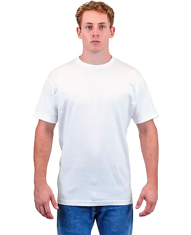 Tultex 202 Unisex Tee with a Tear-Away Tag  White front view