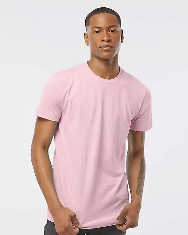 Tultex 202 Unisex Tee with a Tear-Away Tag  Pink front view