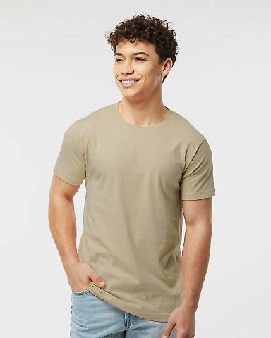 Tultex 202 Wholesale Cotton Plain T Shirt Bulk Pri in Sand front view