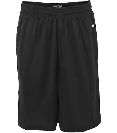 4119 Badger Adult B-Core Performance Shorts With P Black front view
