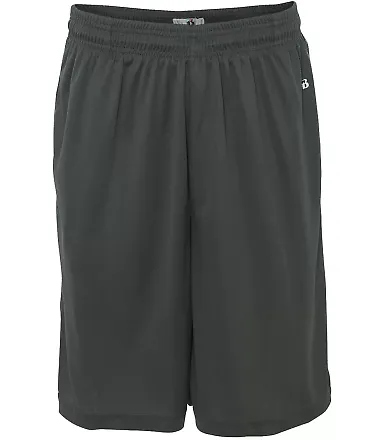 4119 Badger Adult B-Core Performance Shorts With P Graphite front view