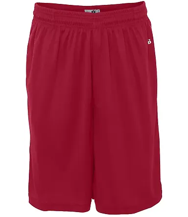 4119 Badger Adult B-Core Performance Shorts With P Red front view