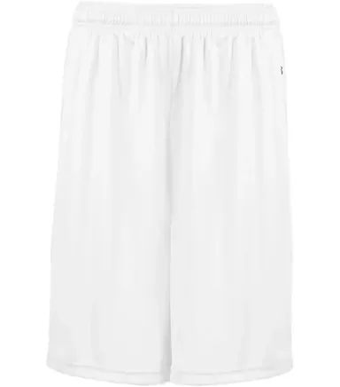 4119 Badger Adult B-Core Performance Shorts With P White front view