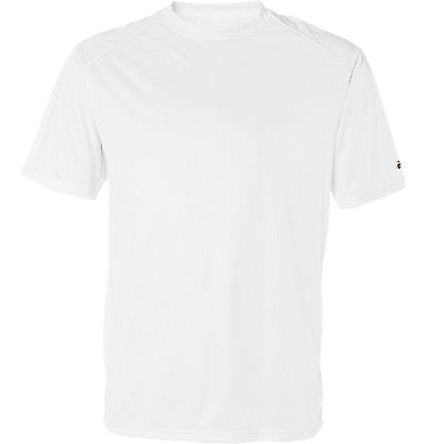 4120 Badger Adult B-Core Short-Sleeve Performance  in White front view