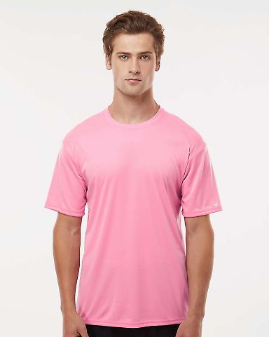 4120 Badger Adult B-Core Short-Sleeve Performance  in Pink front view