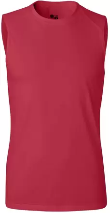 4130 Badger Sleeveless B-Dry Tee Red front view