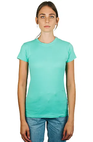 0213 Tultex Juniors Tee with a Tear-Away Tag in Mint front view