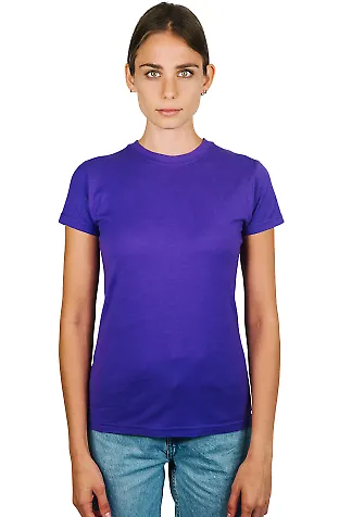 0213 Tultex Juniors Tee with a Tear-Away Tag in Purple front view