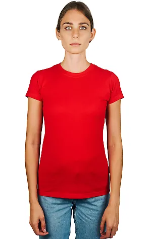 0213 Tultex Juniors Tee with a Tear-Away Tag in Red front view