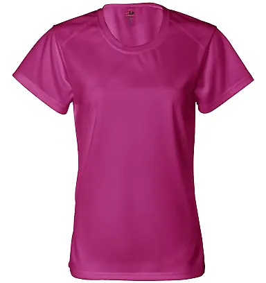 4160 Badger Ladies' B-Core Short-Sleeve Performanc Hot Pink front view