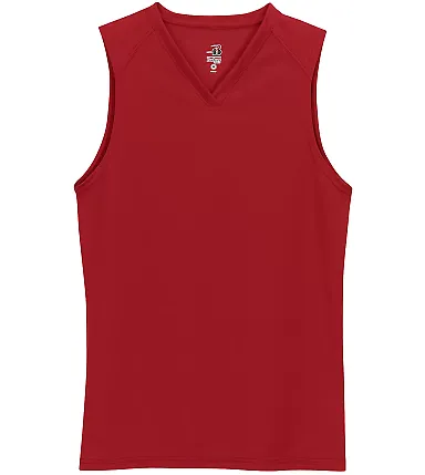 4163 Badger Ladies' Sleeveless Tee Red front view