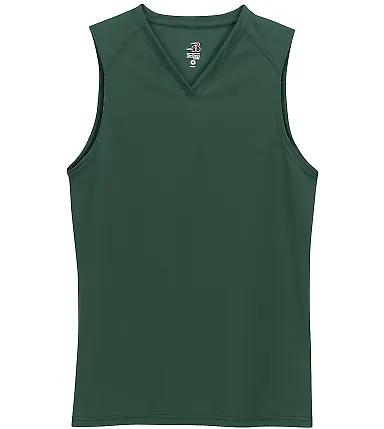 4163 Badger Ladies' Sleeveless Tee Forest front view