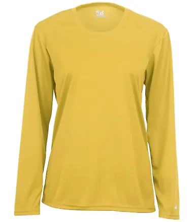 4164 Badger Ladies' B-Dry Core Long-Sleeve Tee Gold front view