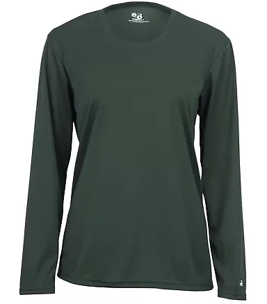4164 Badger Ladies' B-Dry Core Long-Sleeve Tee Forest front view