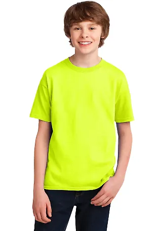 42000B Gildan Youth Core Performance T-Shirt in Safety green front view