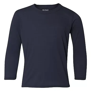 42400B Gildan Youth Core Performance Long-Sleeve T NAVY front view