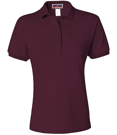 437W Jerzees Ladies' Jersey Polo with SpotShield Maroon front view
