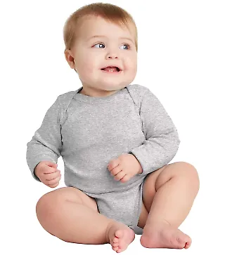 4411 Rabbit Skins Infant Baby Rib Long-Sleeve Cree HEATHER front view