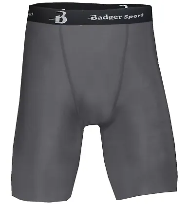 4607 Badger Men's 8" Inseam B-Fit Blended Compress Graphite front view