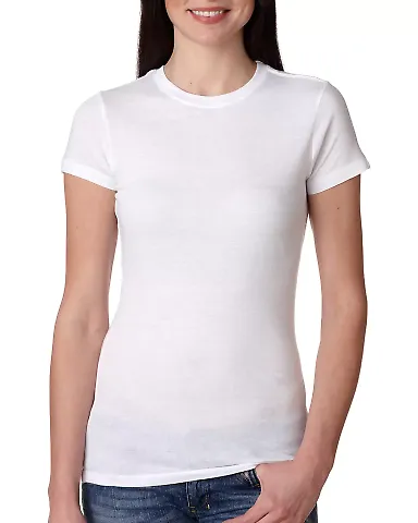 4990 Bayside Ladies' Fashion Jersey Tee White front view
