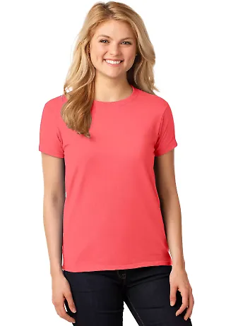 5000L Gildan Missy Fit Heavy Cotton T-Shirt in Coral silk front view